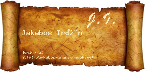 Jakabos Irén névjegykártya