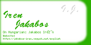 iren jakabos business card